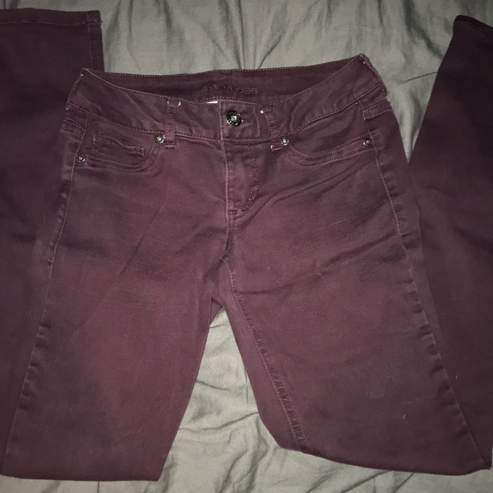 Burgundy jeans